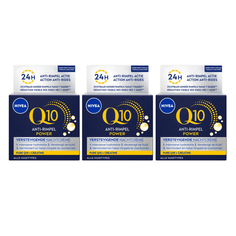 NIVEA 3x Q10 Nachtcrème Power Anti-Rimpel 50 ml
