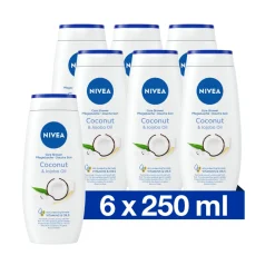 NIVEA 6x Soft Care Douchegel Coconut & Jojoba Oil 250 ml
