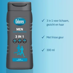 Odorex 6x Douchegel For Men 3-in-1 Clean Protection 300 ml