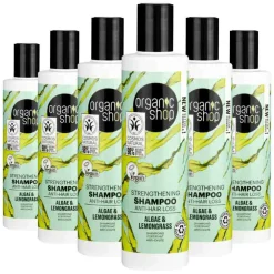 Organic Shop 6x Strengthening Shampoo Anti-Hair Loss Algae and Lemongrass 280 ml