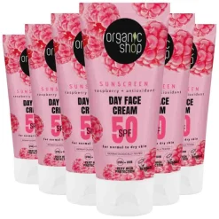 Organic Shop 6x Zonnebrandcréme Gezicht SPF 50 Normale huid 50 ml