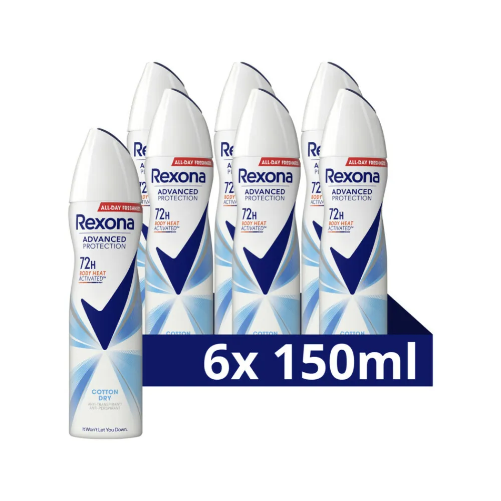 Rexona 6x Deodorant Spray Advanced Protection Cotton Dry 150 ml