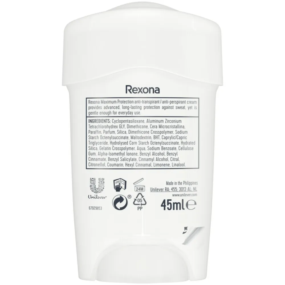 Rexona 6x Deodorant Stick Cream Maximum Protection Clean Scent 45 ml