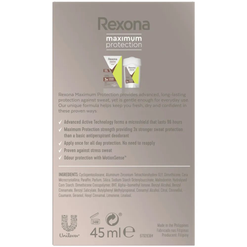 Rexona 6x Deodorant Stick Cream Maximum Protection Stress Control 45 ml