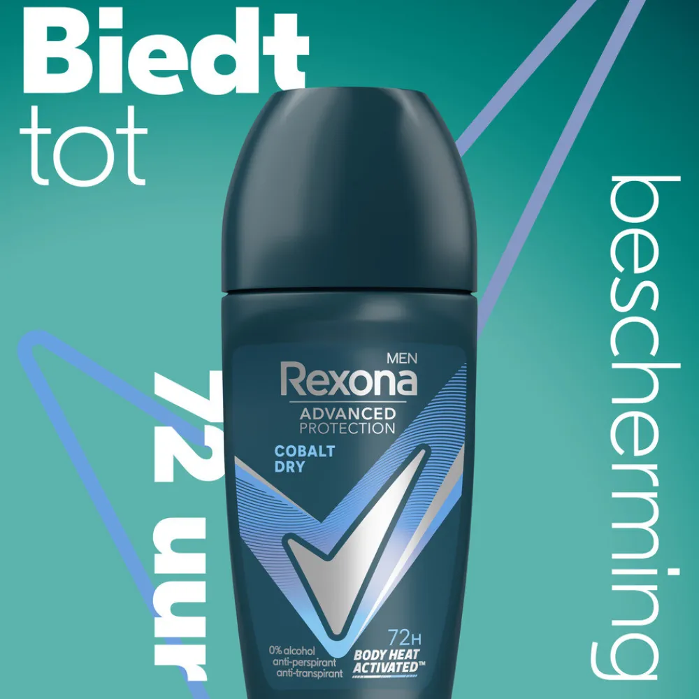 Rexona 6x Men Deodorant Roller Advanced Protection Dry Cobalt 50 ml