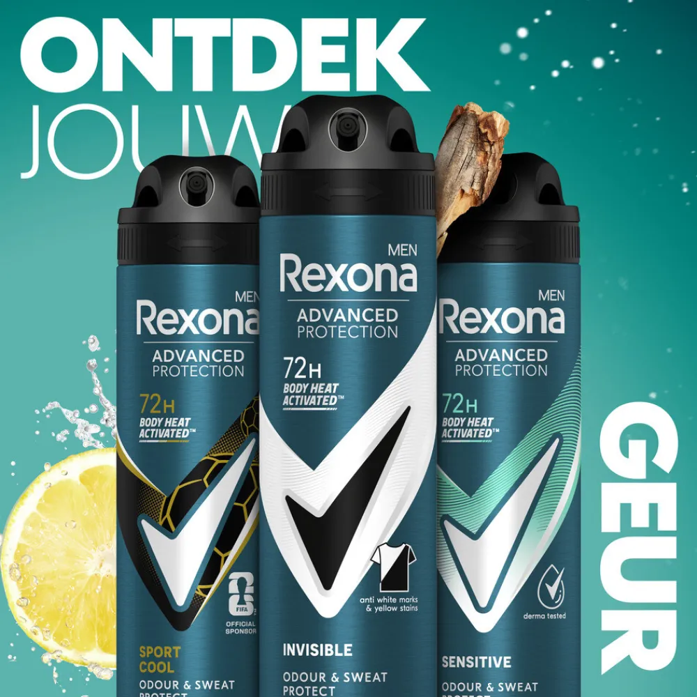 Rexona 6x Men Deodorant Spray Advanced Protection Invisible 150 ml