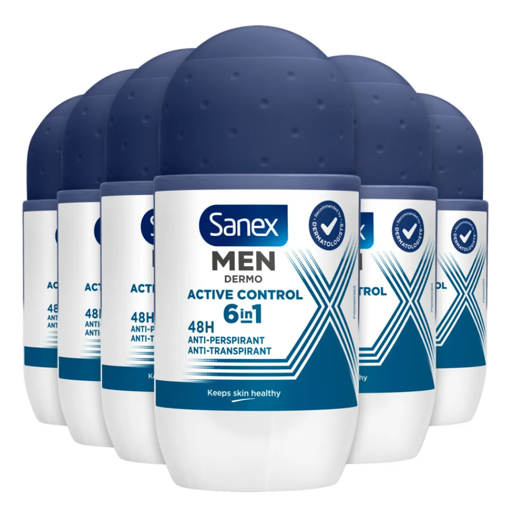 Sanex 6x Deodorant Roller Men Active Control 50 ml