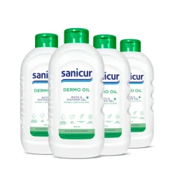 Sanicur 4x Bad en Douchegel Dermo Oil 1000 ml