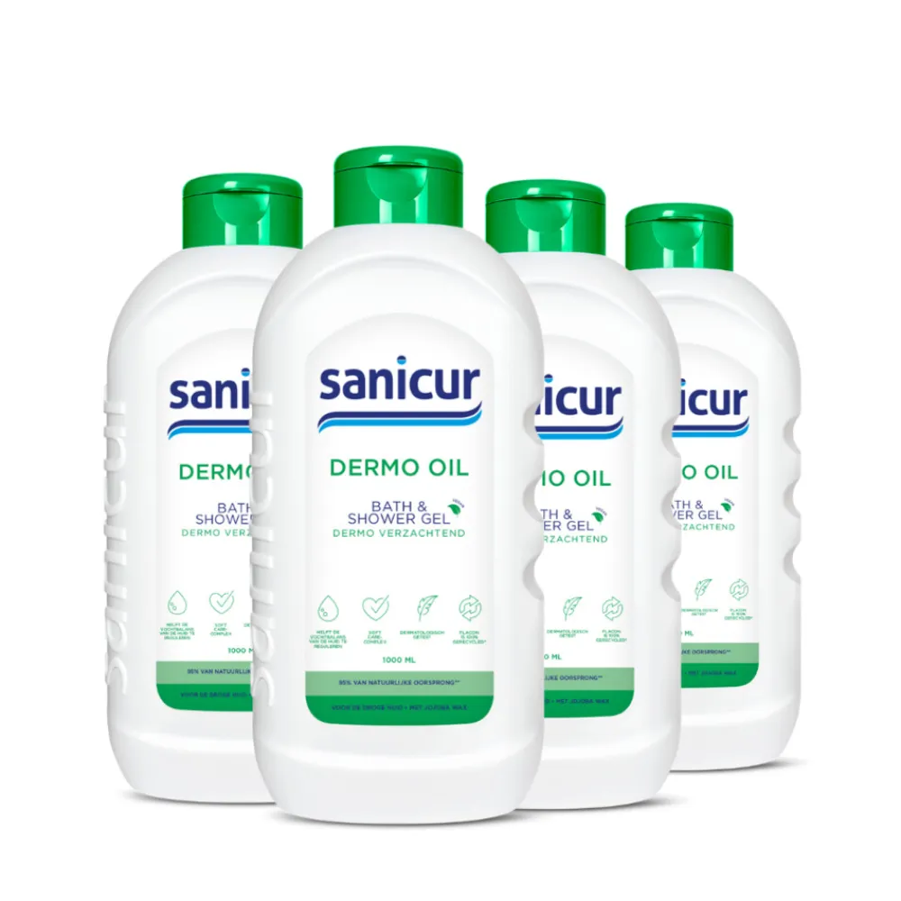 Sanicur 4x Bad en Douchegel Dermo Oil 1000 ml