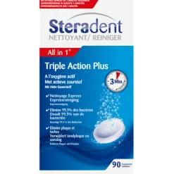 Steradent 4x Triple Action Plus Kunstgebit Reiniger 90 tabletten