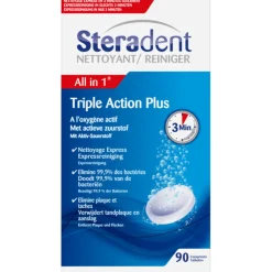 Steradent 4x Triple Action Plus Kunstgebit Reiniger 90 tabletten