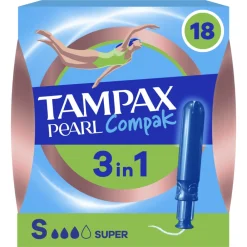 Tampax 8x Pearl Compak Super Tampons met Inbrenghuls 18 stuks