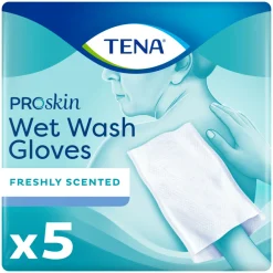 TENA 3x Proskin Wet Wash Gloves Frisse Geur 5 stuks