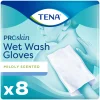 TENA 3x Proskin Wet Wash Gloves Mild Geparfumeerd 8 stuks