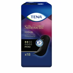 TENA 3x Silhouette Pads Black Mini 18 stuks
