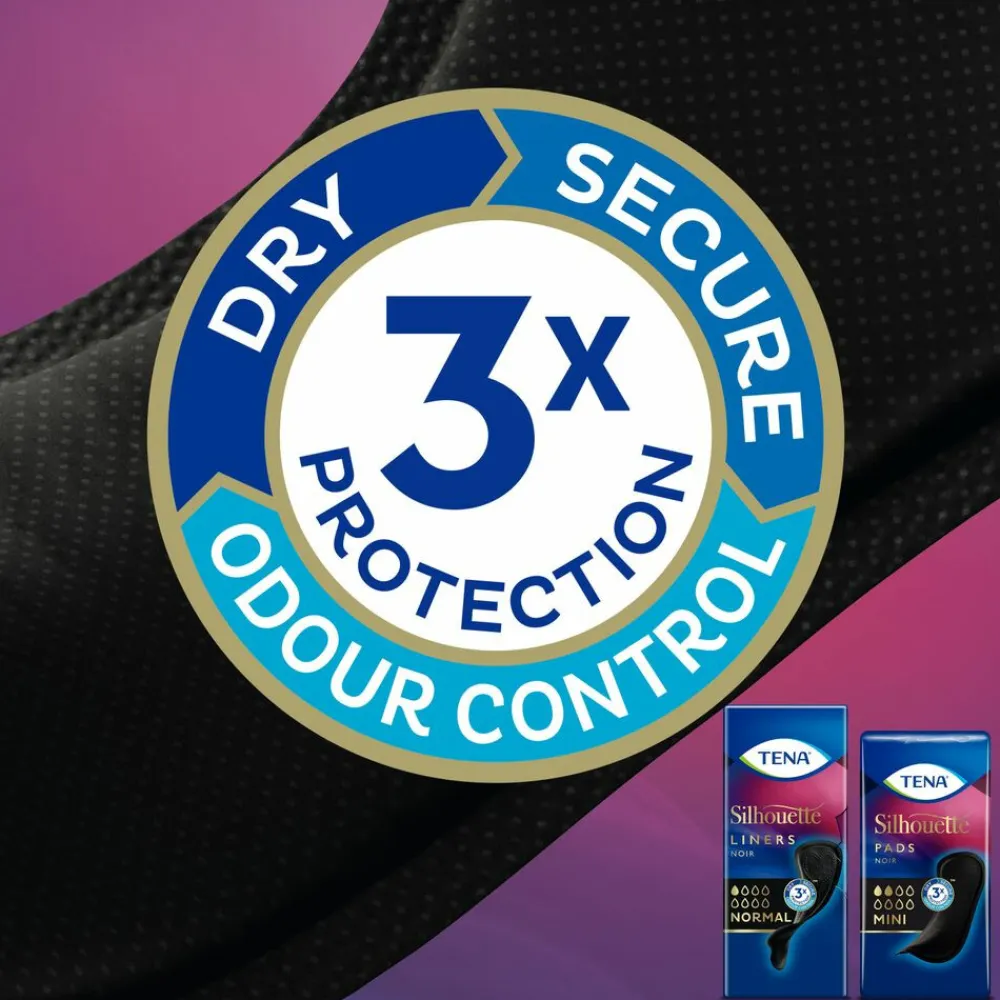 TENA 3x Silhouette Pads Black Normal 26 stuks