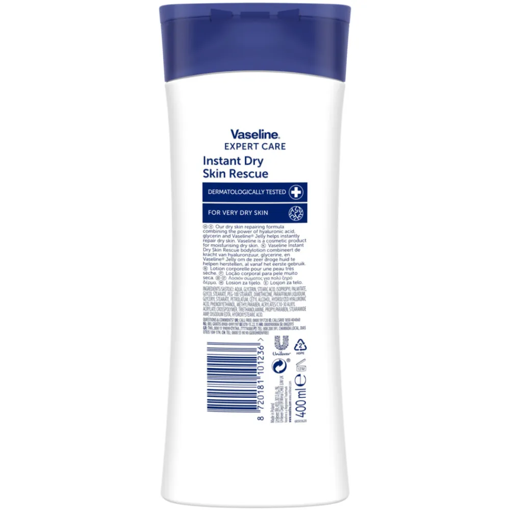 Vaseline 6x Bodylotion Expert Care Instant Dry Skin Rescue 400 ml