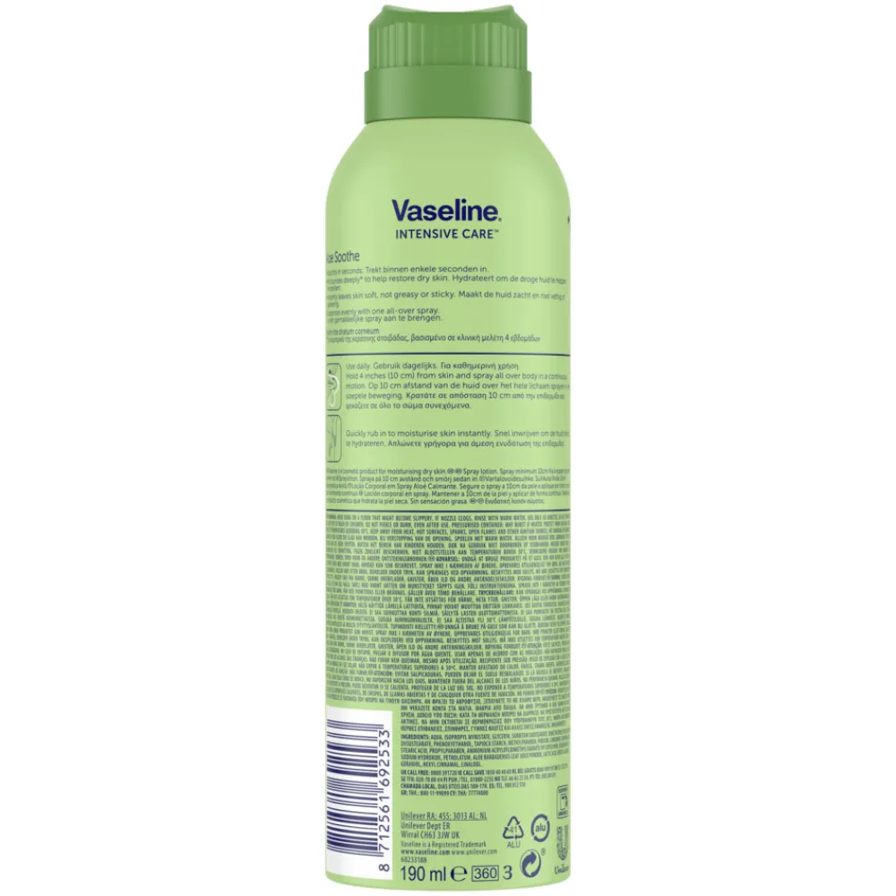 Vaseline 6x Bodylotion Spray Aloe Soothe 190 ml