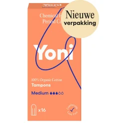 Yoni Biologisch Katoenen Tampons Medium 16 stuks