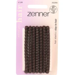 Zenner Elastieken Stay in Hair Bruin 7 stuks